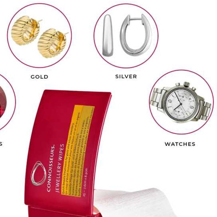 Connoisseurs Jewellery Wipes™ – Smidiga rengöringsservetter för att ta bort smuts och smyckesbeläggningar direkt.